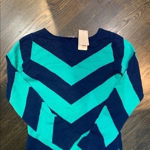 Minnie and Rose cashmere blue and turquoise sweater